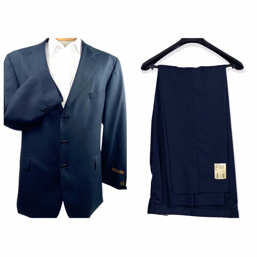 HARDWICK Sz 48 LONG Mens 3 Button Suit Navy Sport Coat and Pants NEW WITH TAGS